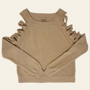 Forever 21 Crop Top Cold Shoulder Sweater